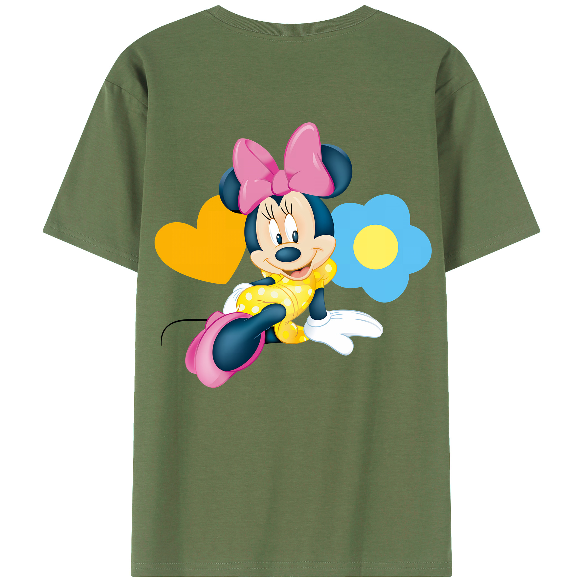 （画像用） ミッキーマウス Mickey Mouse 綿100％ メンズ半袖Tシャツ（バックプリント） 通気性